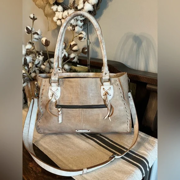 Bed Stu Rockababy Satchel Crossbody Shoulder Bag Icicle Rustic Nectar Lux $295 - Picture 2 of 14